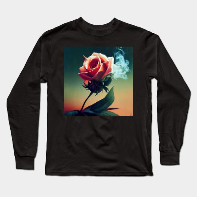 Smoking Roses | Isolated Long Sleeve T-Shirt by Kazaiart